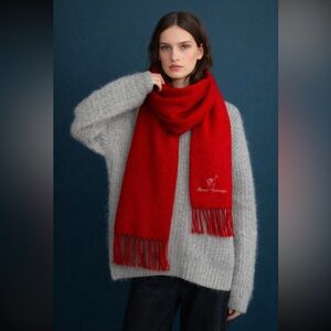Luxury Red Alpaca Scarf